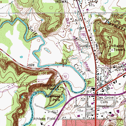 Topographic Map of Farmers Branch, TX