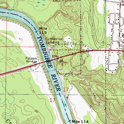Topographic Map of Ball Bluff, AL