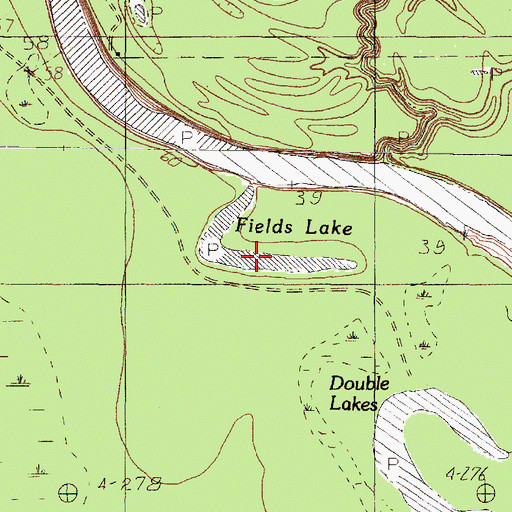 Topographic Map of Fields Lake, TX