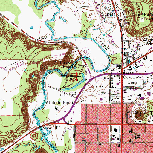 Topographic Map of Firemens Park, TX