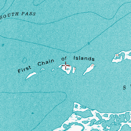 Topographic Map of First Chain of Islands, TX