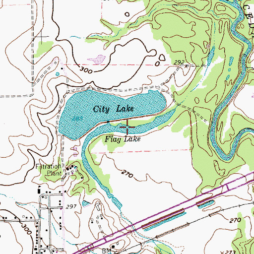 Topographic Map of Flag Lake, TX
