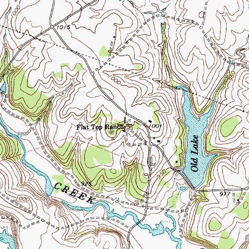 Topographic Map of Flat Top Ranch, TX