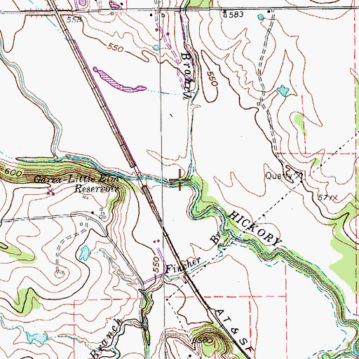 Topographic Map of Fletcher Branch, TX