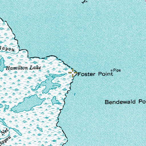 Topographic Map of Foster Point, TX