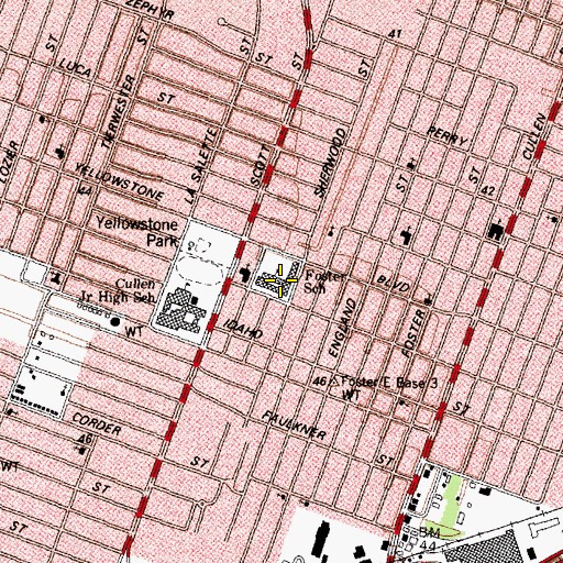 Topographic Map of Foster School, TX