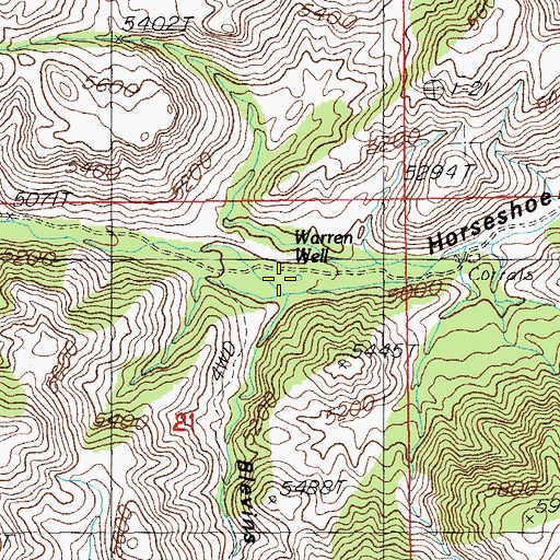 Topographic Map of Warren Well, AZ