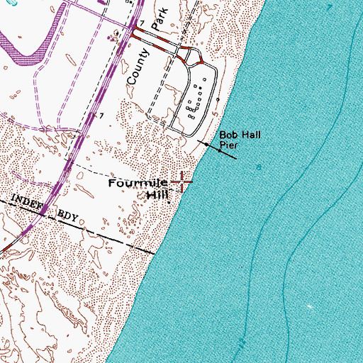 Topographic Map of Fourmile Hill, TX