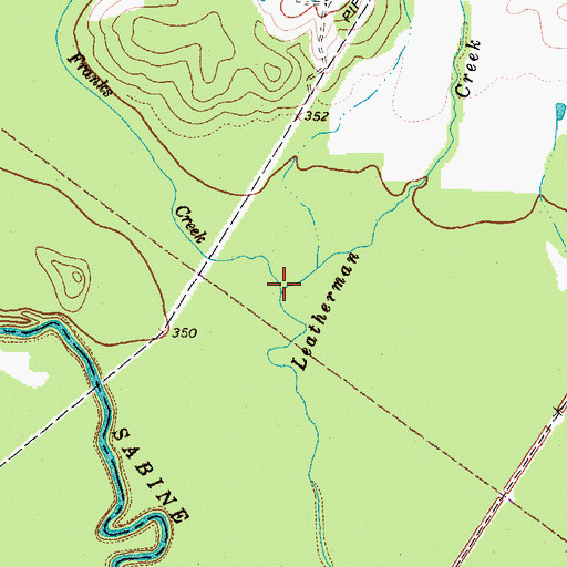 Topographic Map of Franks Creek, TX