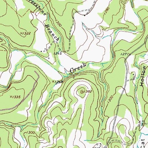 Topographic Map of Freestone Branch, TX