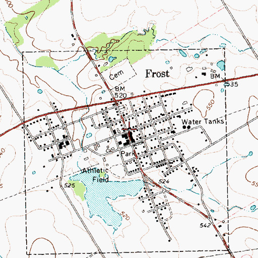 Topographic Map of Frost, TX
