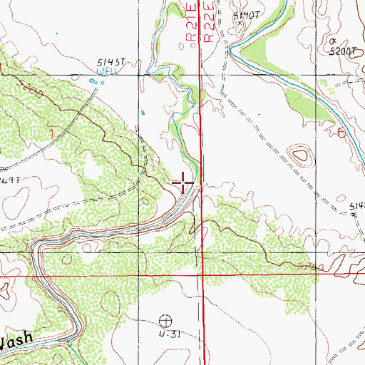 Topographic Map of Washboard Wash, AZ