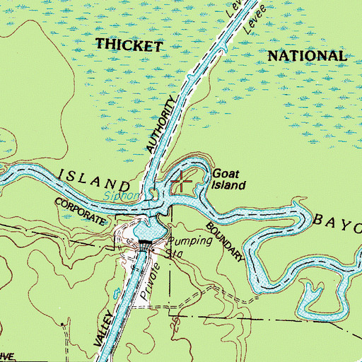 Topographic Map of Goat Island, TX