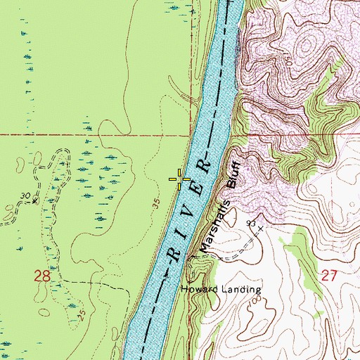 Topographic Map of Marshall Ferry Landing, AL