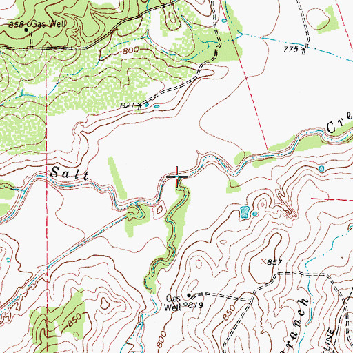 Topographic Map of Gonzollas Creek, TX