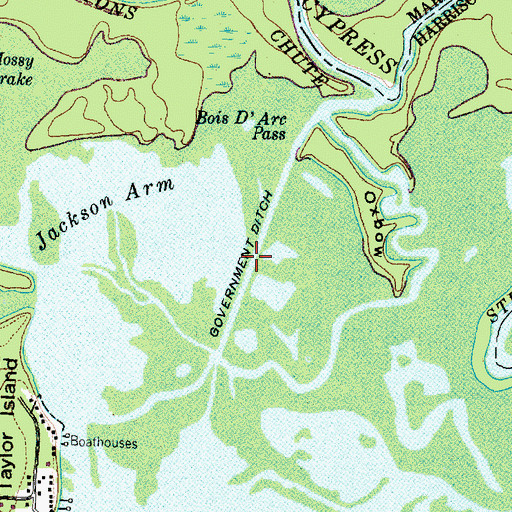 Topographic Map of Government Ditch, TX