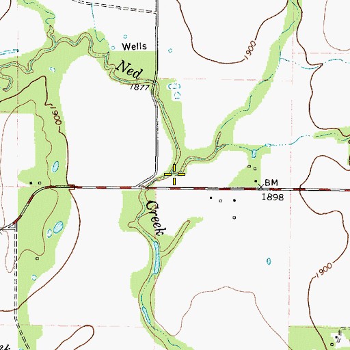 Topographic Map of Gray Branch, TX