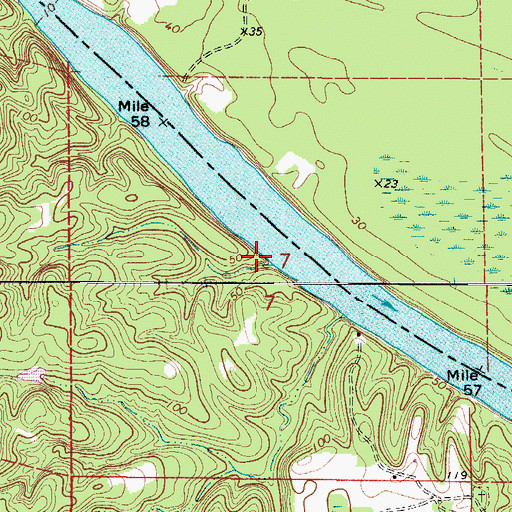 Topographic Map of Roane Landing, AL