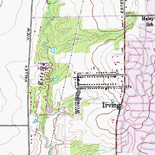 Topographic Map of Greenview Hills Chapel, TX