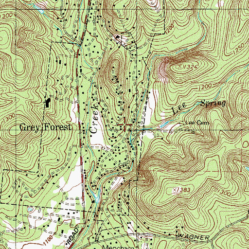 Topographic Map of Grey Forest, TX