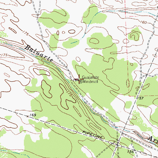 Topographic Map of Guajalote Windmill, TX