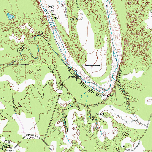 Topographic Map of Gyp Creek, TX