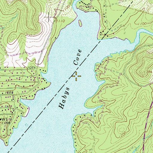 Topographic Map of Habys Cove, TX
