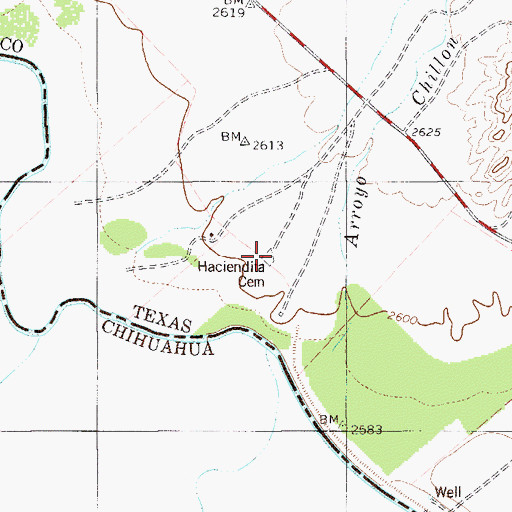 Topographic Map of Haciendita Cemetery, TX