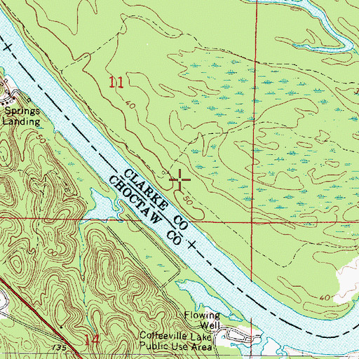 Topographic Map of Thorntons Landing (historical), AL