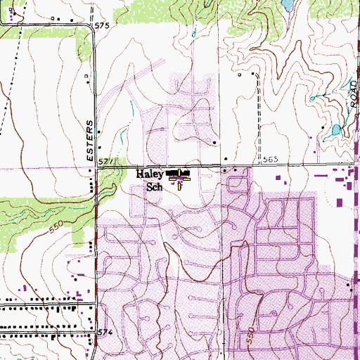 Topographic Map of Haley School, TX