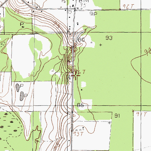Topographic Map of Hawkins Hill, TX