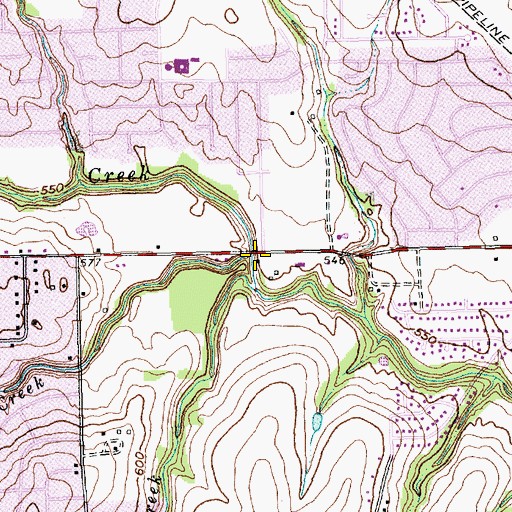 Topographic Map of Heath Creek, TX