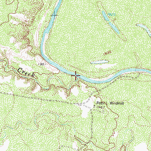 Topographic Map of Heifer Creek, TX