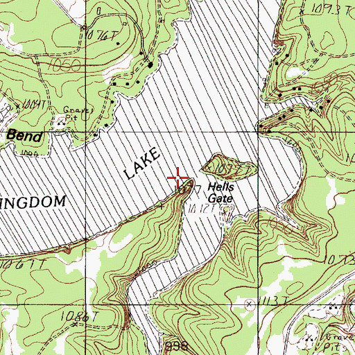 Topographic Map of Hells Gate, TX