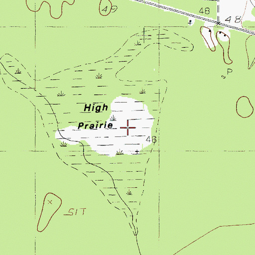 Topographic Map of High Prairie, TX