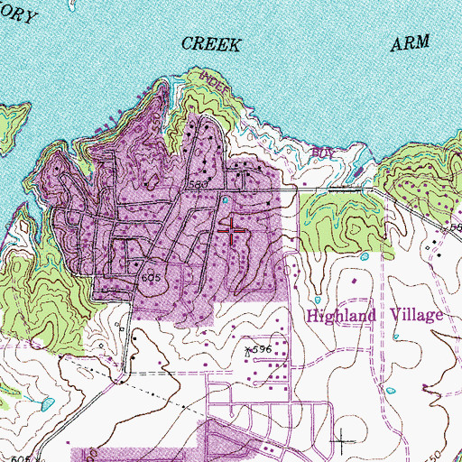 Topographic Map of Highland Village, TX