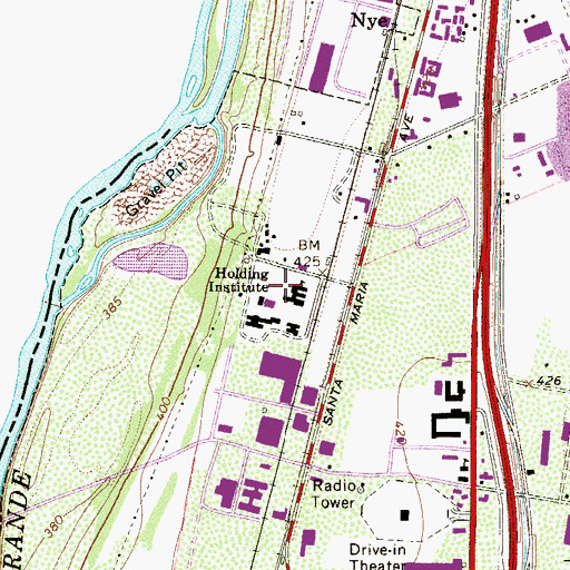 Topographic Map of Holding Institute, TX