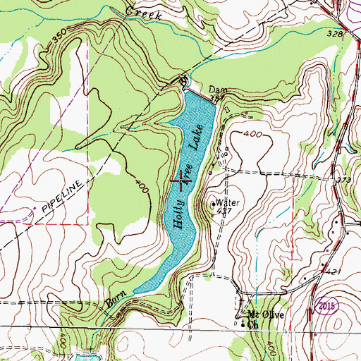 Topographic Map of Holly Tree Lake, TX