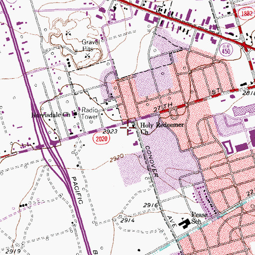 Topographic Map of Holy Redeemer Church, TX