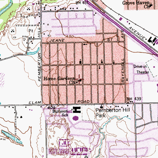 Topographic Map of Home Gardens Church, TX