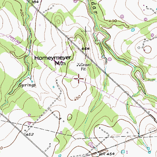 Topographic Map of Homeymeyer Mountain, TX