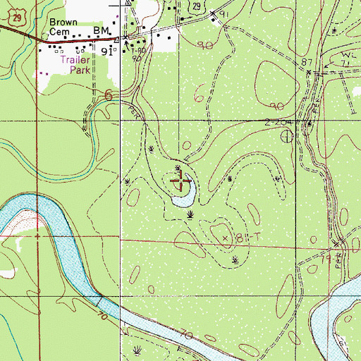 Topographic Map of Harold Mill (historical), AL
