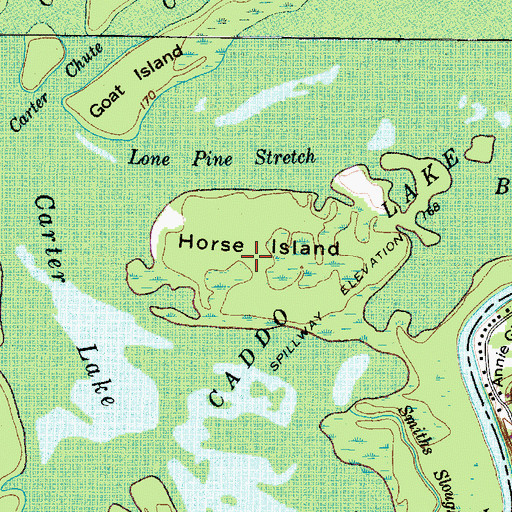 Topographic Map of Horse Island, TX