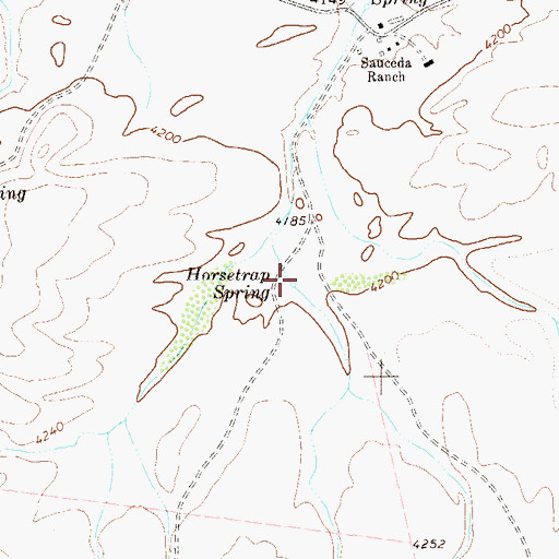 Topographic Map of Horsetrap Spring, TX