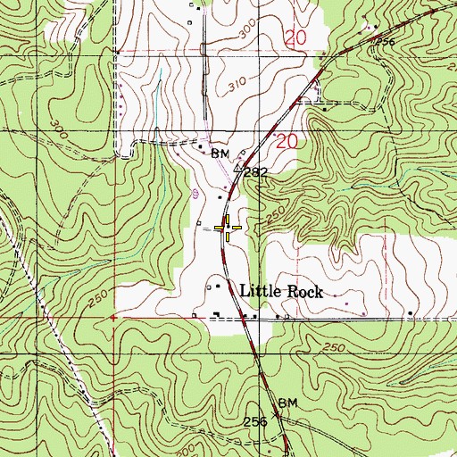 Topographic Map of Little Rock Church of Assembly of the Lord Jesus Christ, AL