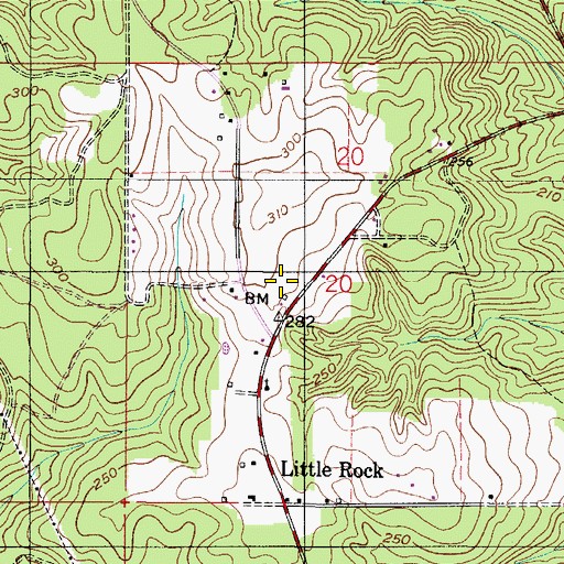 Topographic Map of Little Rock School (historical), AL