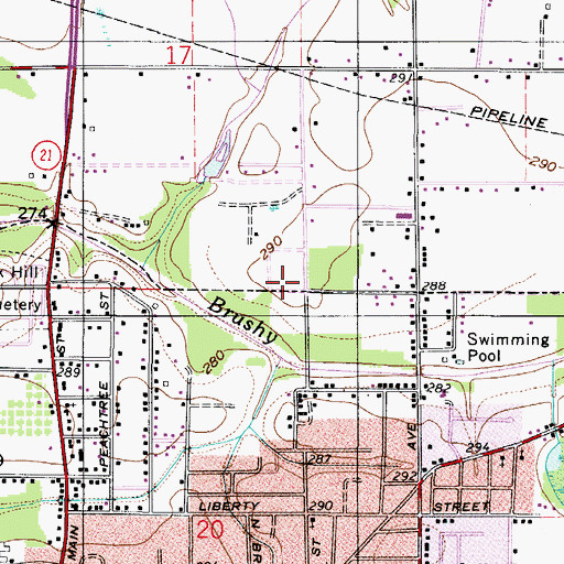 Topographic Map of Lucy Hill Cemetery, AL