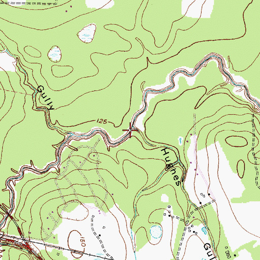 Topographic Map of Hughes Gully, TX