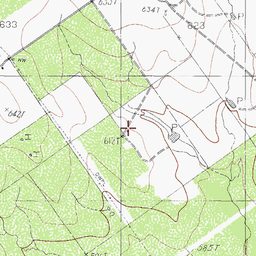 Topographic Map of I P Luthold, TX