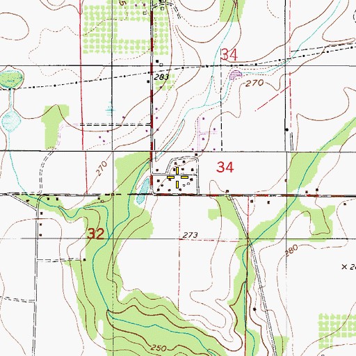 Topographic Map of Old Bratt Road Estates, AL